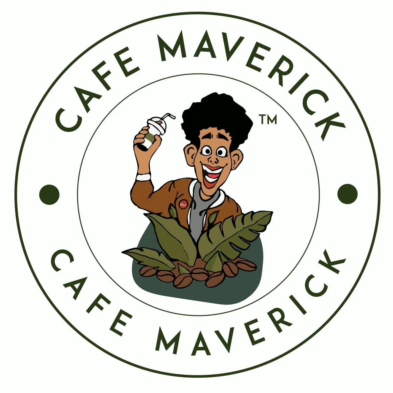 Café Maverick lush green interior